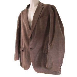 Beverly Hills Polo Club Brown Thin Wale Corduroy Sport Coat Mens XXL Flawed GUC